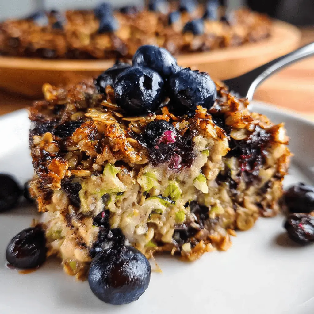 Healthy Zucchini Blueberry Baked Oatmeal Recipe