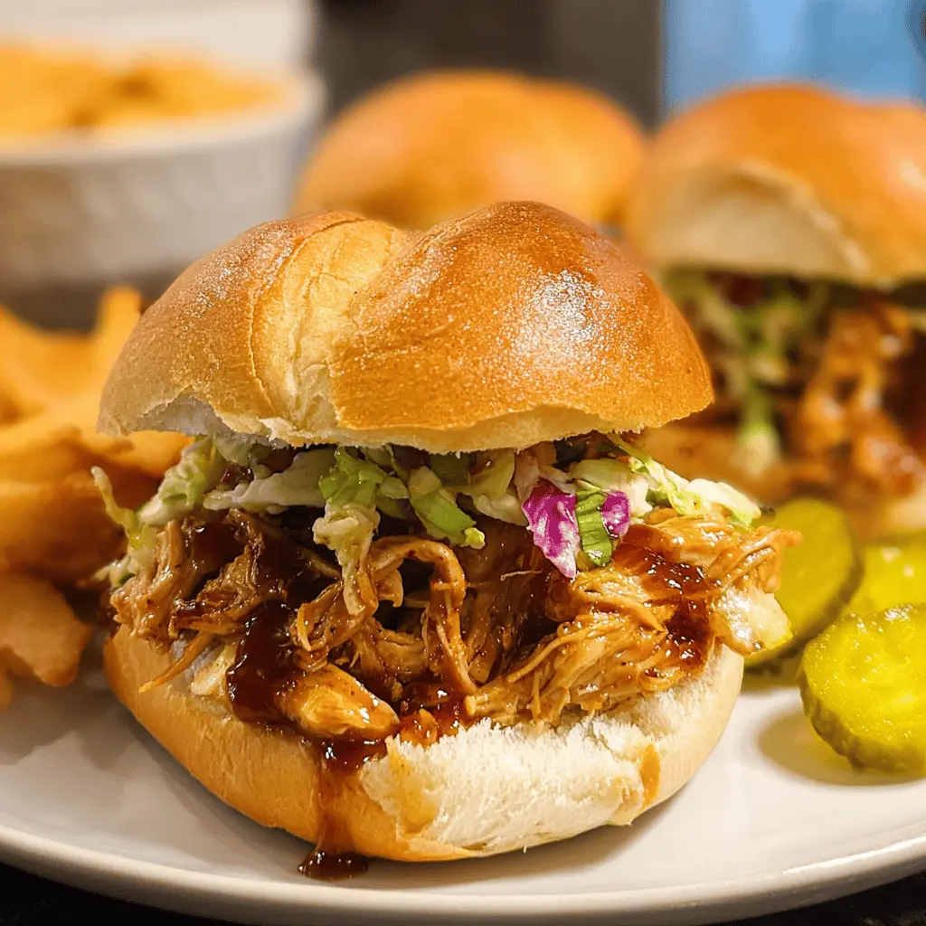 Easy Slow Cooker Hot Honey Chicken Sandwiches