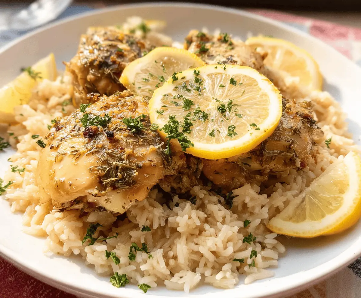 Easy Slow Cooker Lemon Herb Chicken and Rice