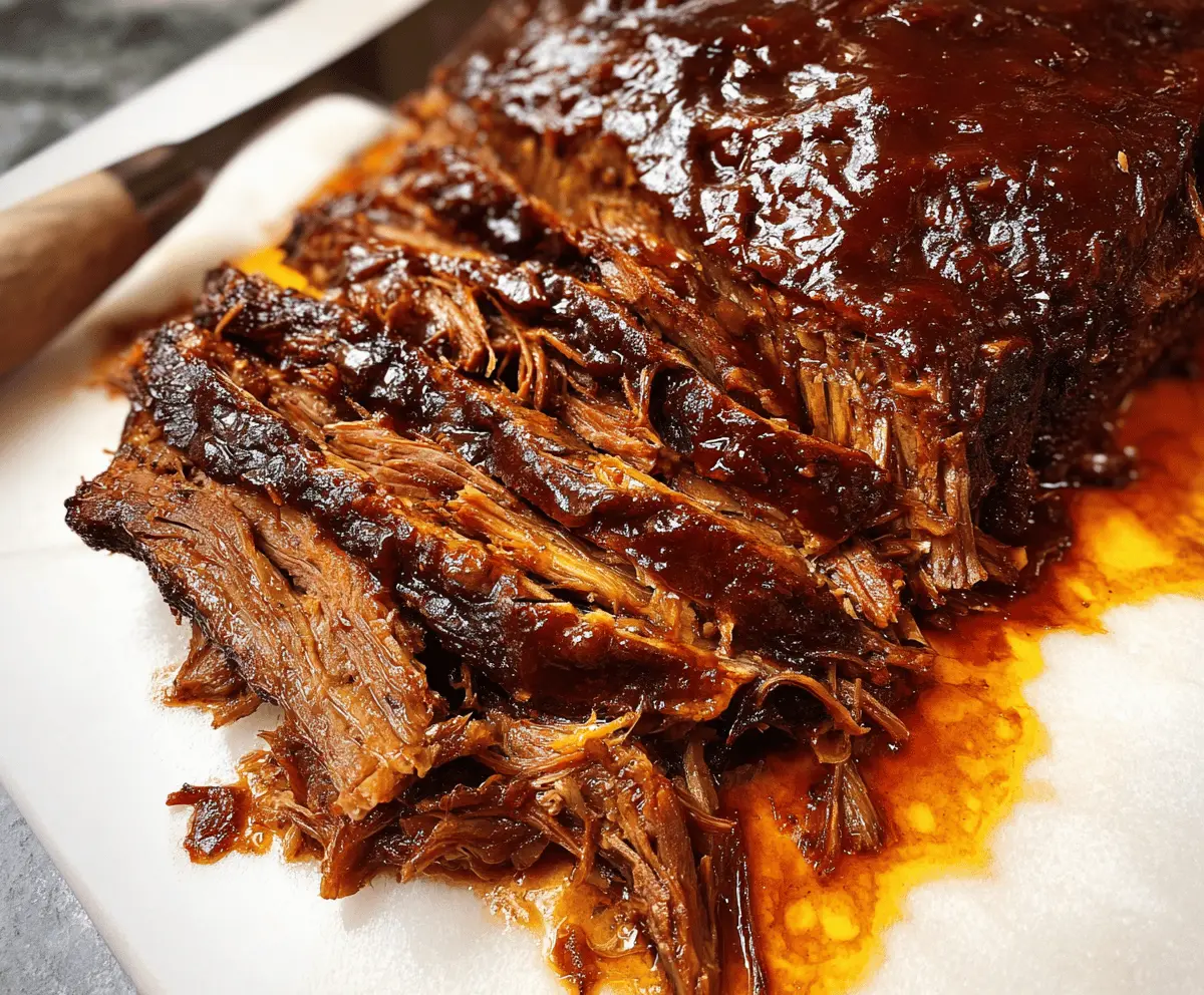 Easy Slow Cooker BBQ Beef Brisket Recipe