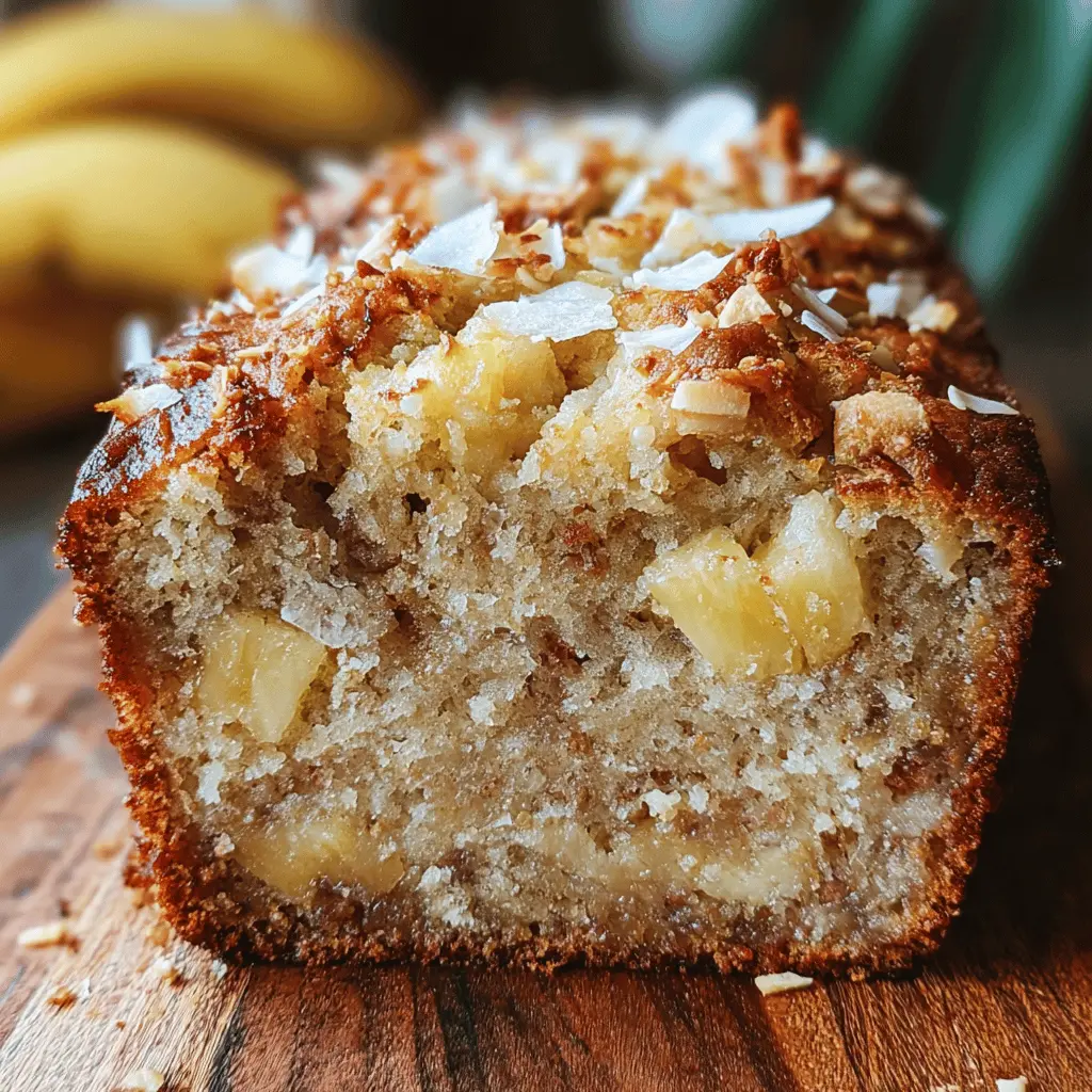 Tropical Hawaiian Banana Bread With Coconut & Pineapple