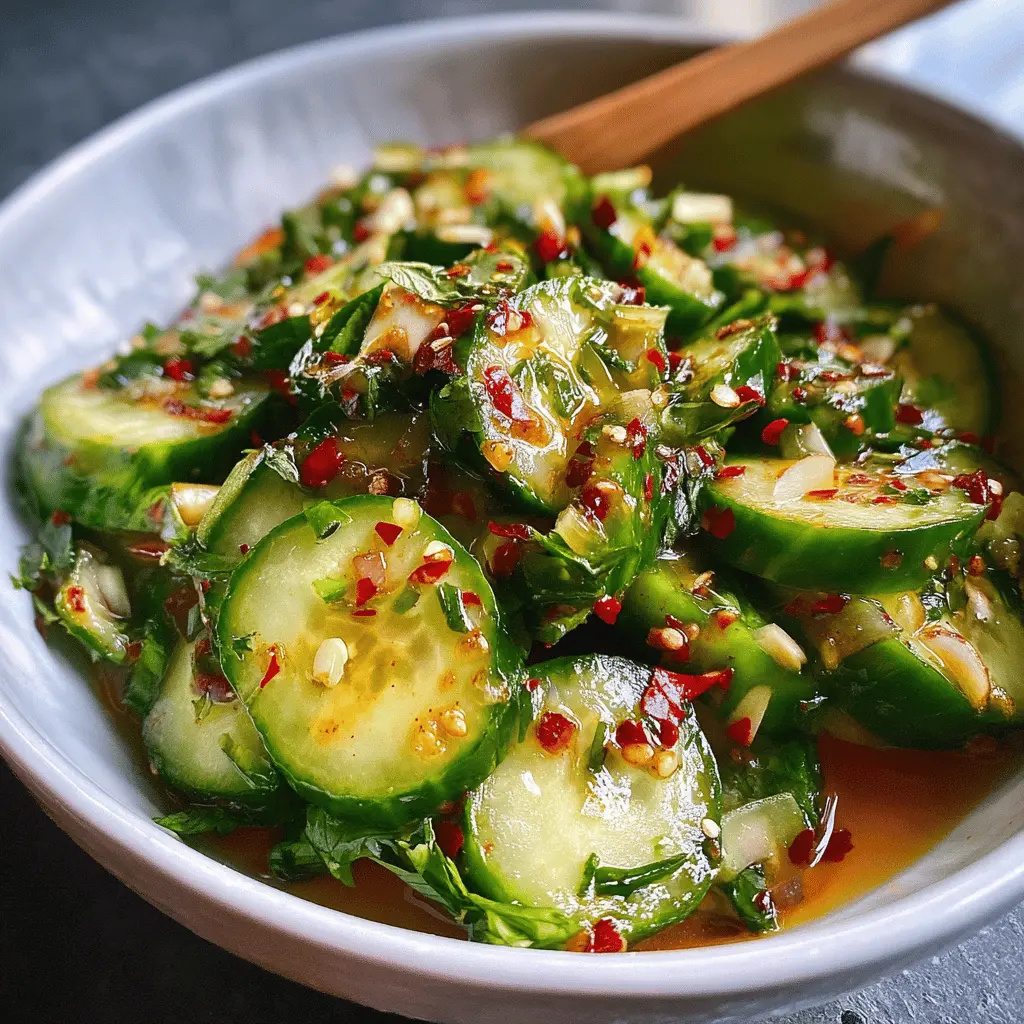 Easy Asian Cucumber Salad with Tangy Dressing
