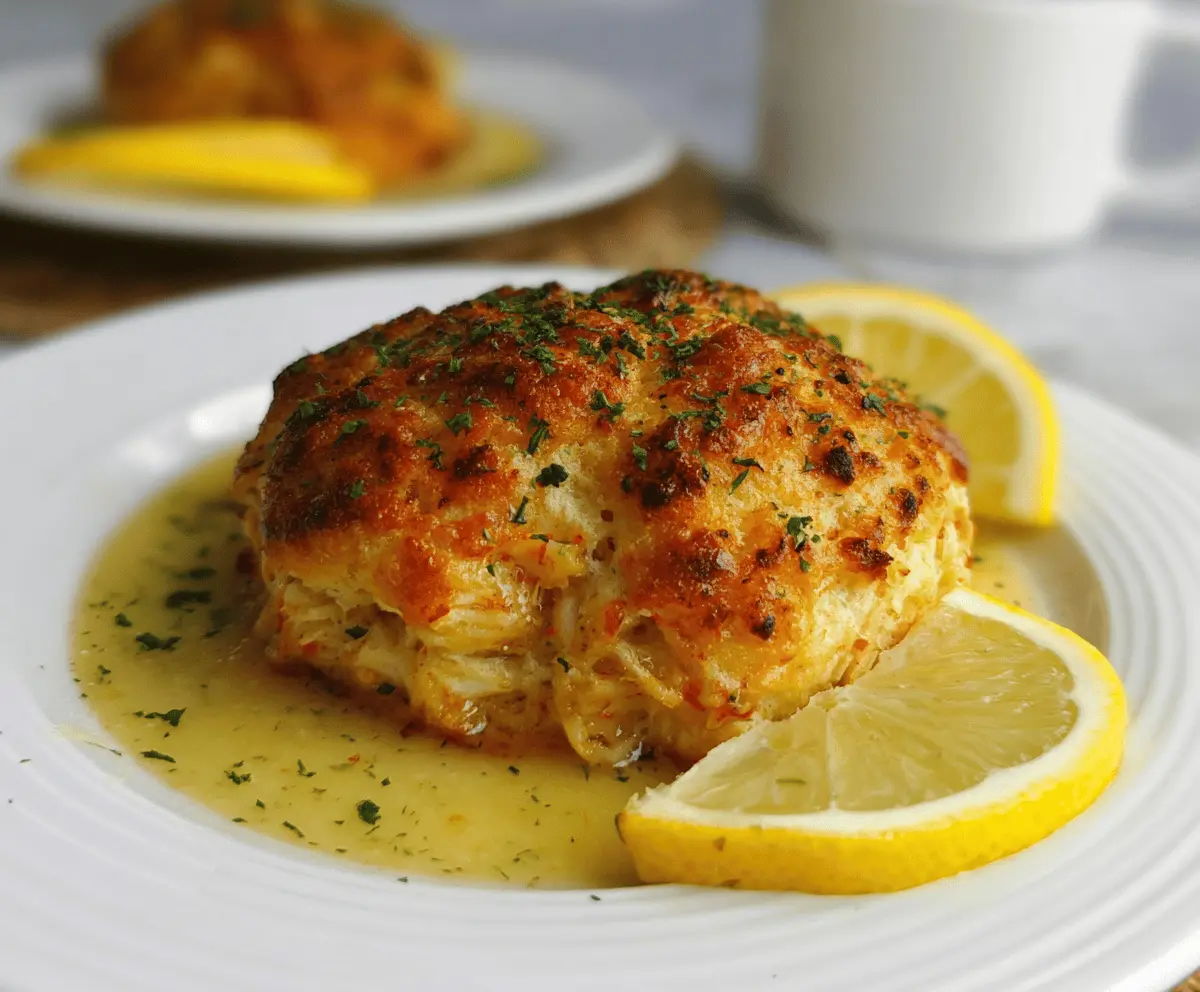 Crab Stuffed Cheddar Bay Biscuits With Lemon Butter Sauce