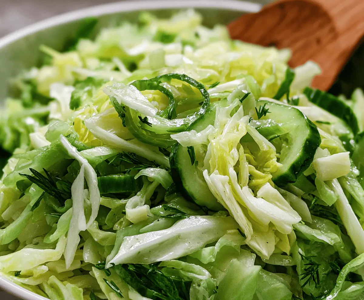 Refreshing Green Cabbage and Cucumber Salad Recipe