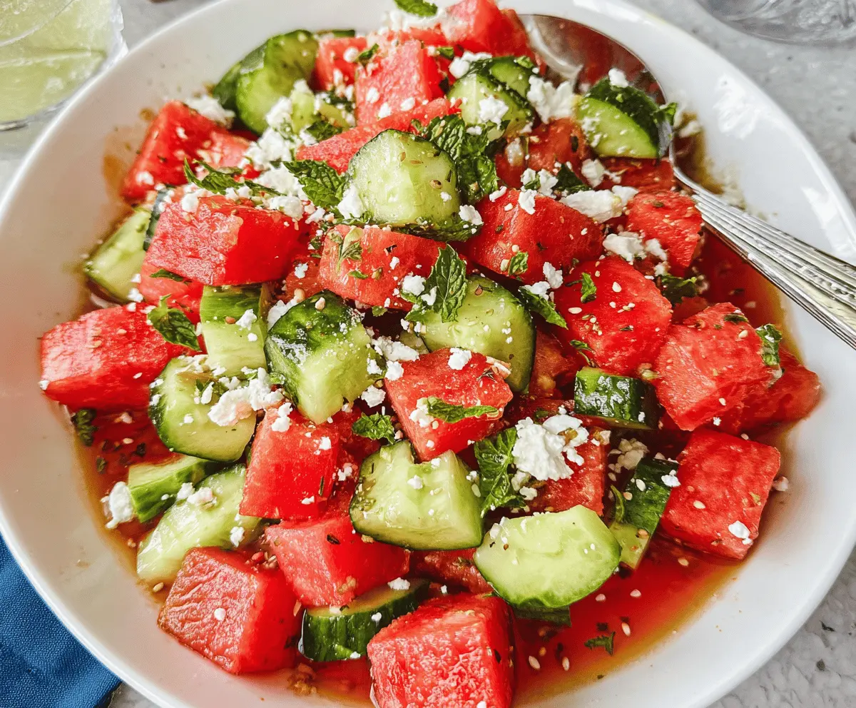 Refreshing Watermelon Cucumber Feta Salad