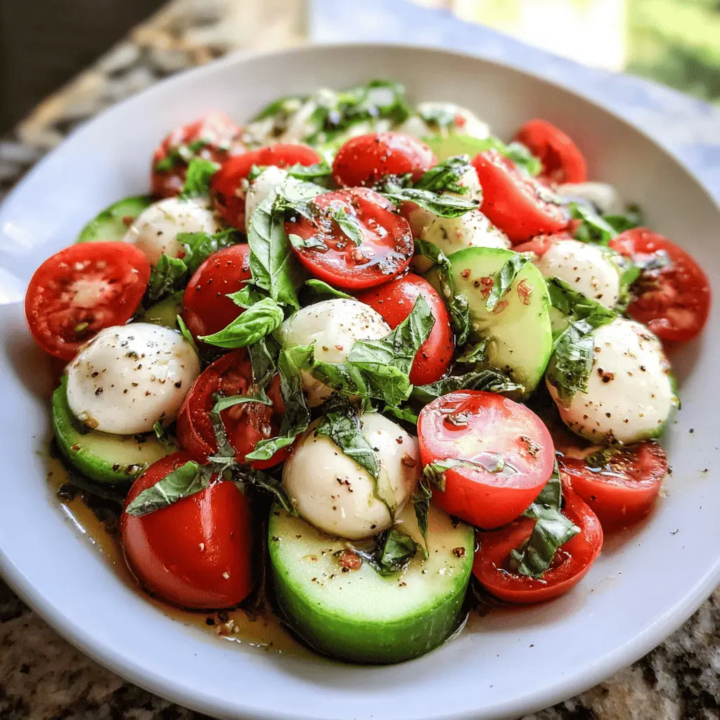 Easy Cucumber Caprese Salad Recipe