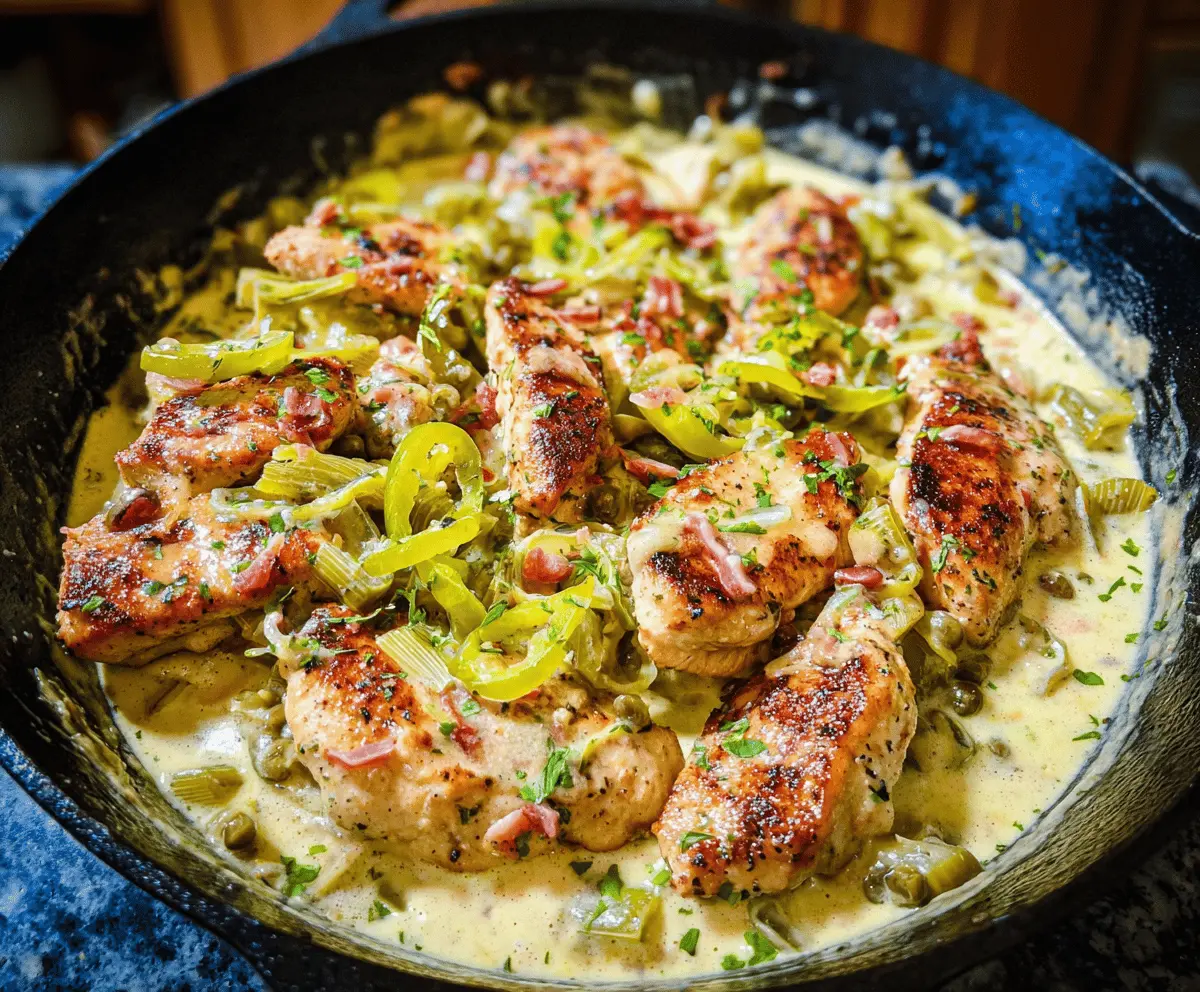 Creamy Pepperoncini Chicken Skillet Dinner