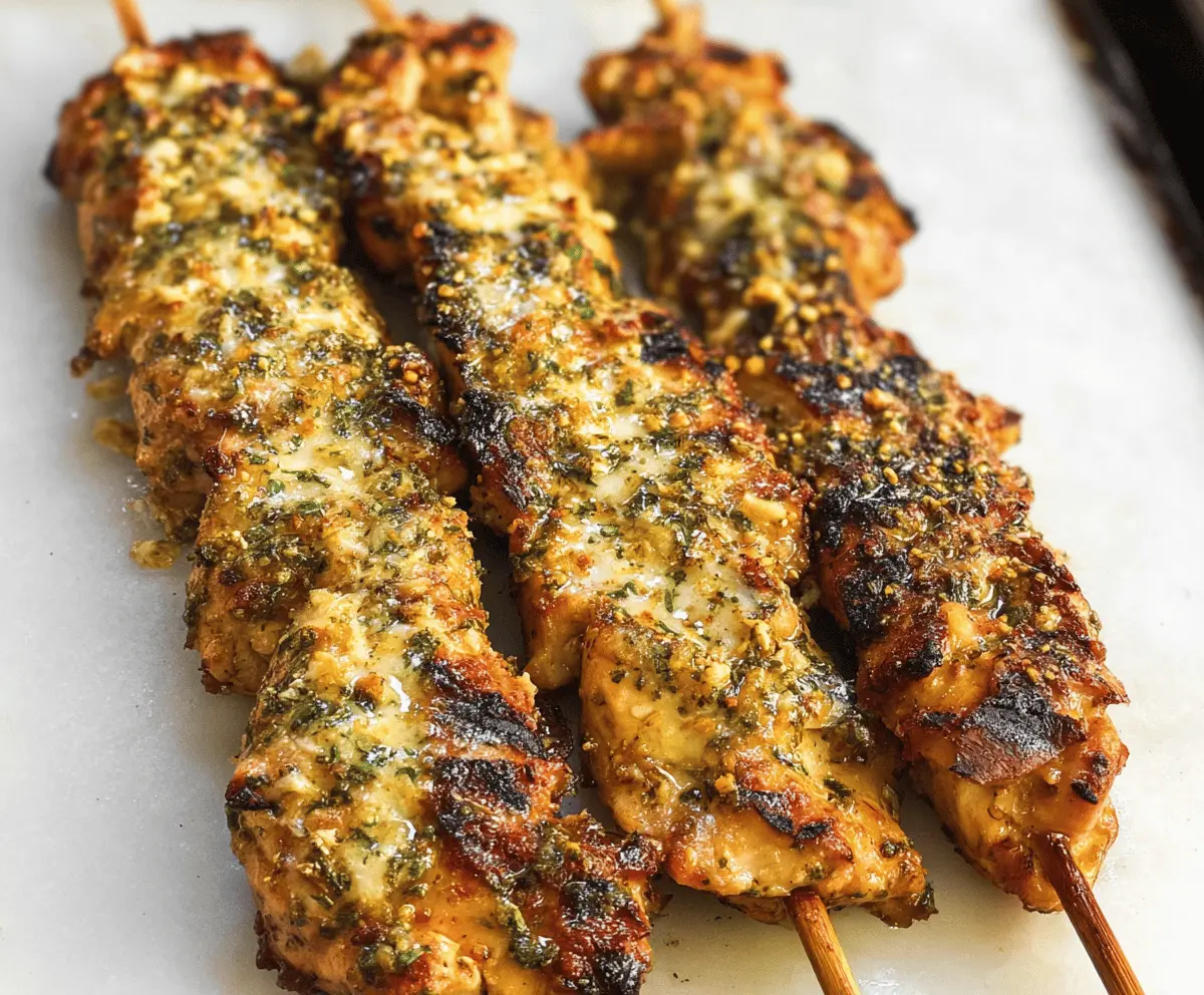 Grilled Garlic Parmesan Ranch Chicken Skewers