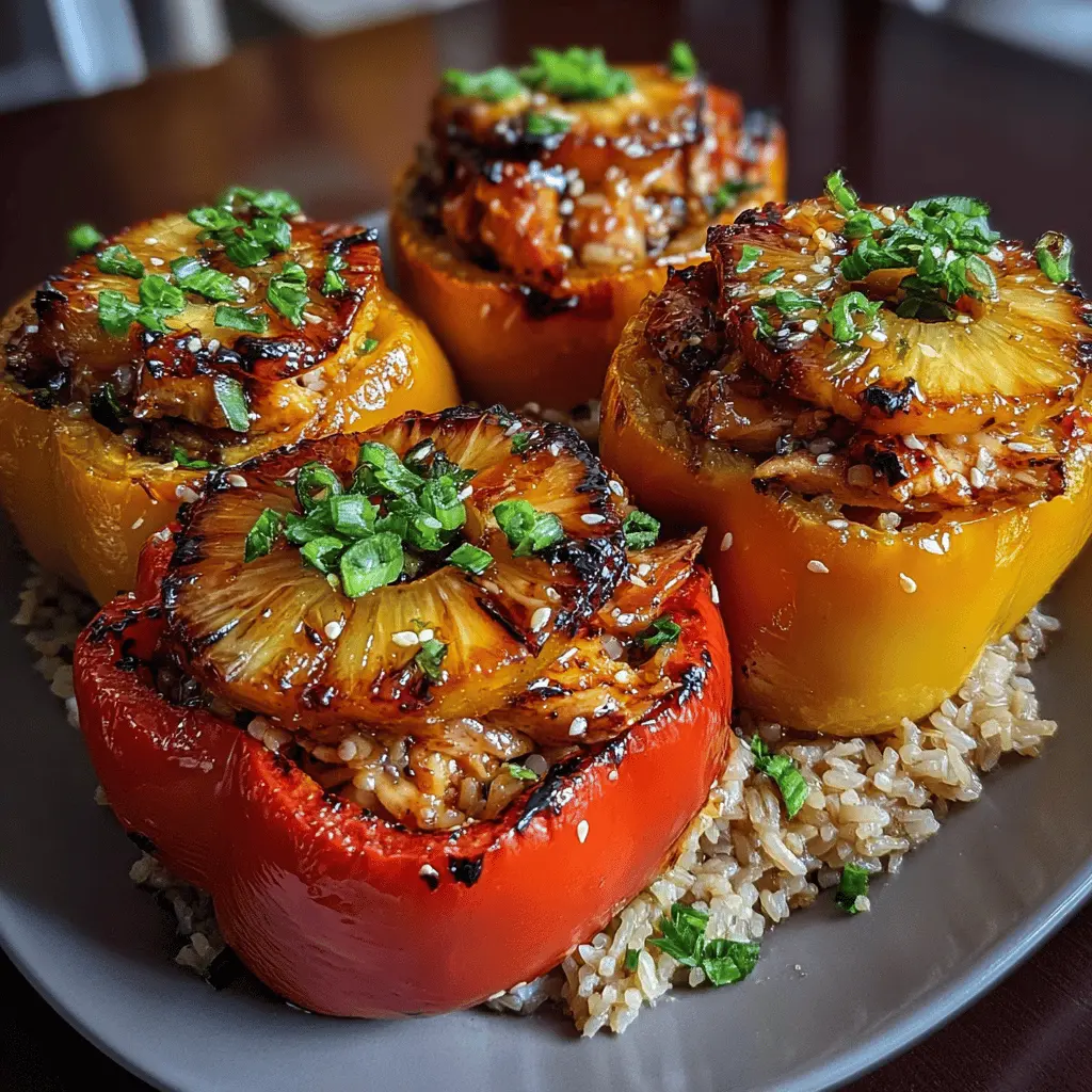 Easy Teriyaki Pineapple Chicken Stuffed Peppers