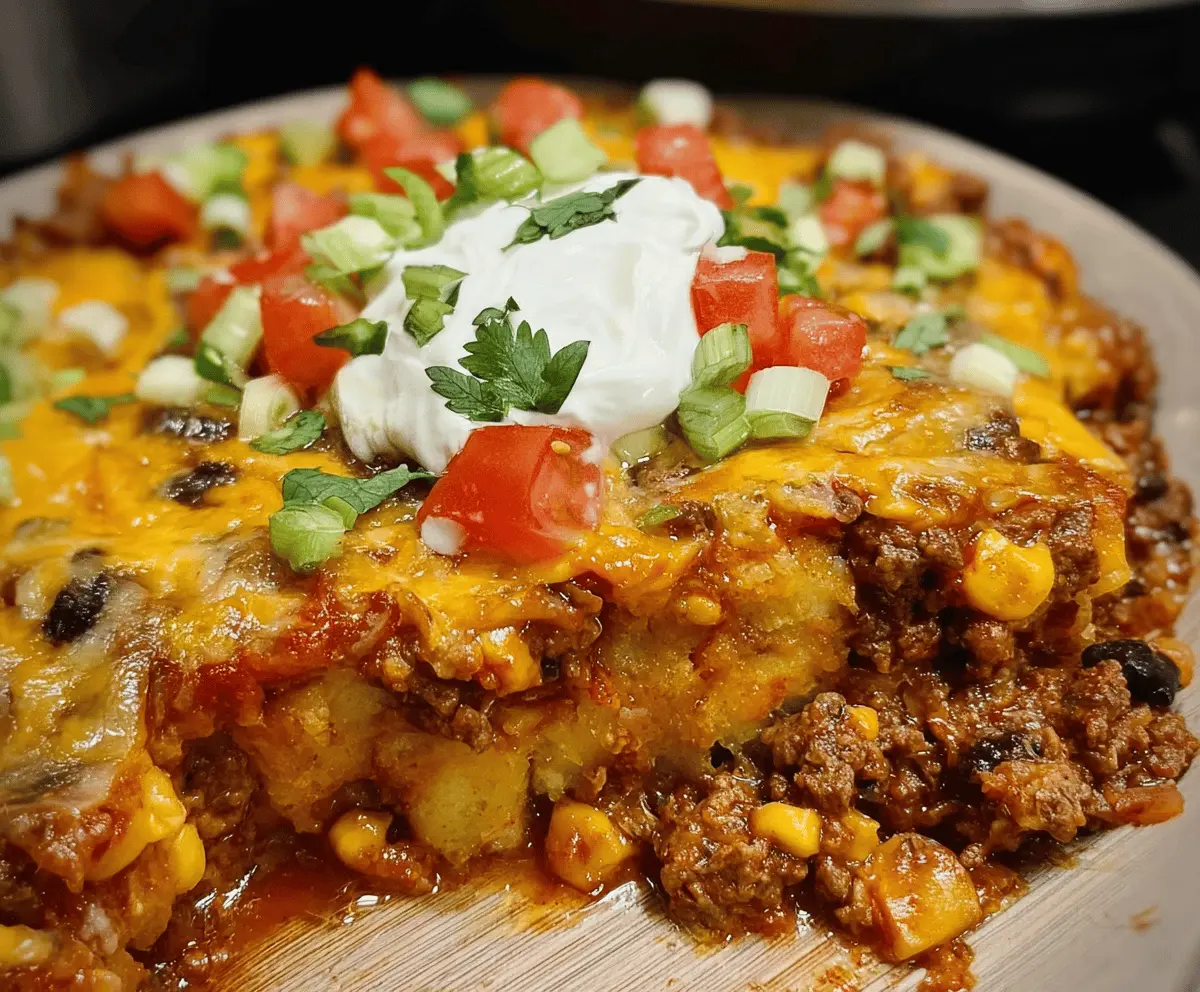 Easy Crockpot Taco Casserole Recipe