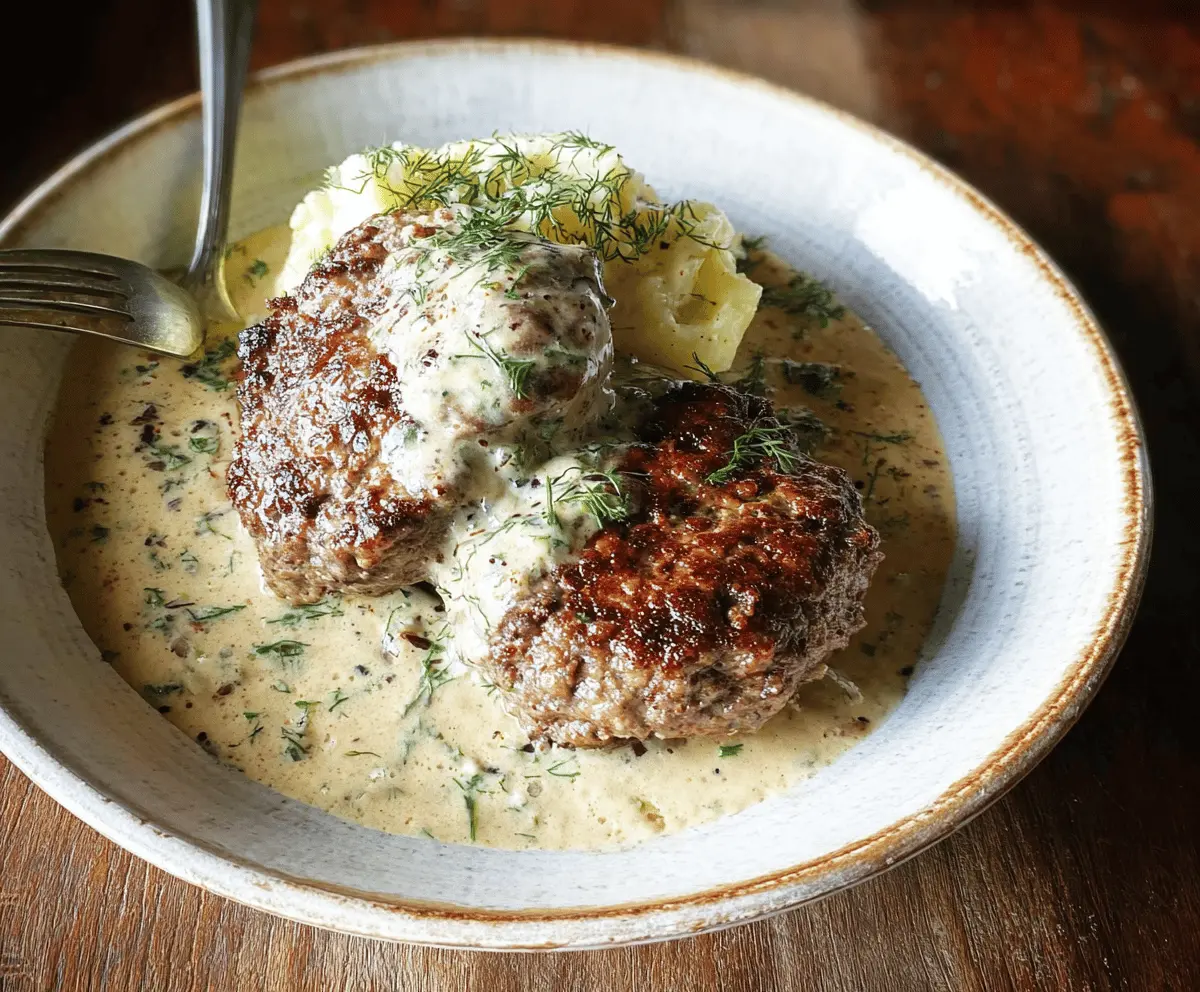 Creamy Dill Hamburger Steaks Recipe