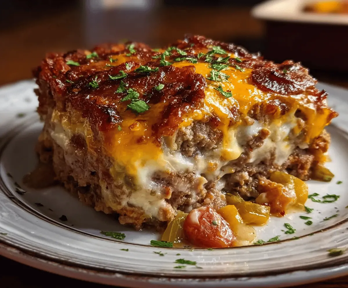 Cheesy Loaded Meatloaf Casserole with Veggies
