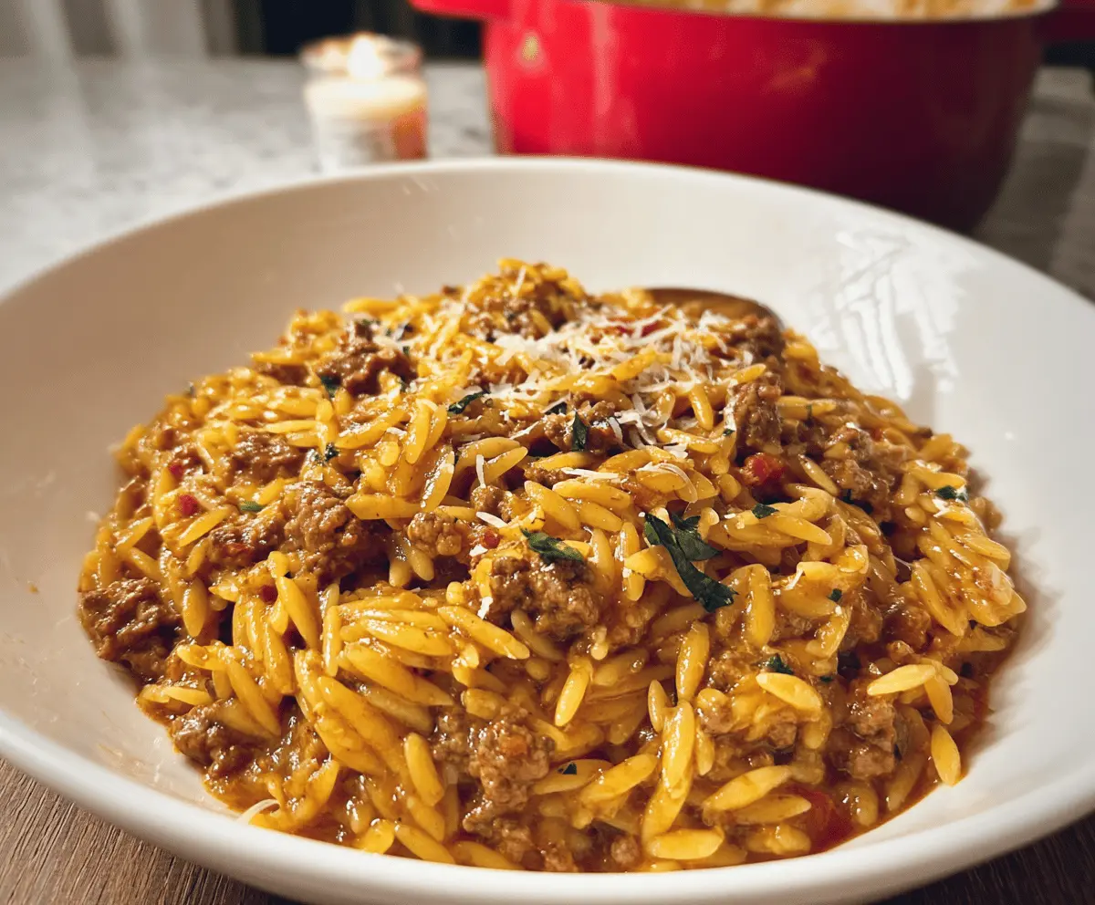 Easy Savory Ground Beef Orzo Dinner Recipe