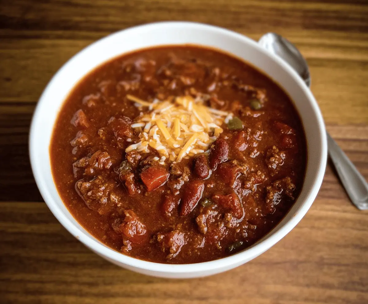 Delicious homemade Copycat Wendy's Chili served in a bowl with toppings, perfect for a comforting meal