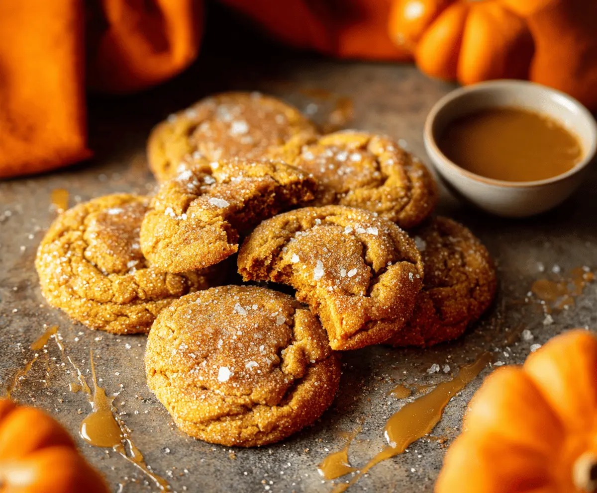 Delicious homemade pumpkin brown sugar cookies topped with cinnamon and icing, perfect for fall baking