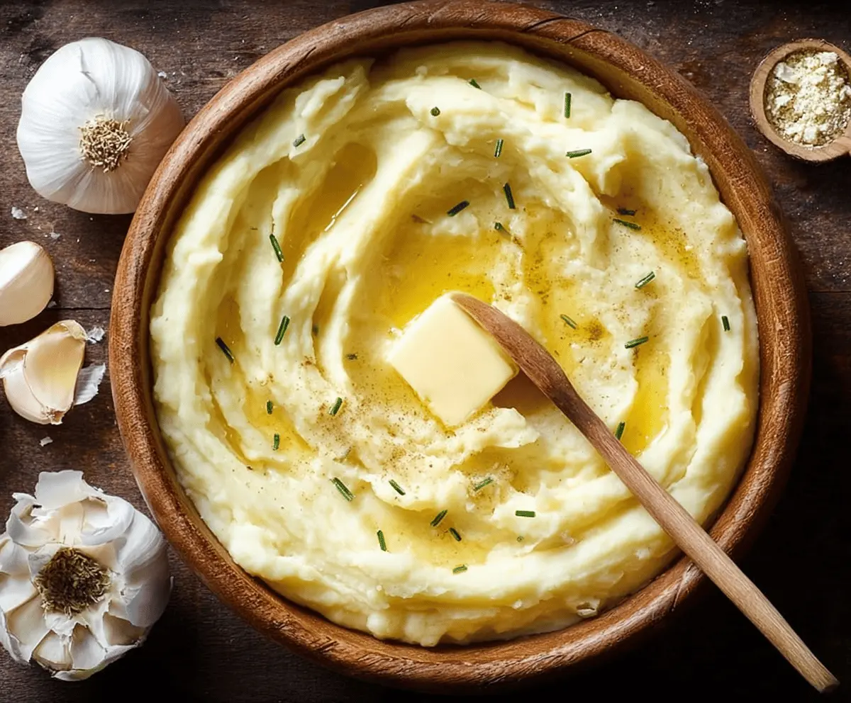 Creamy mashed potatoes served in a rustic bowl, perfect for comfort food lovers.