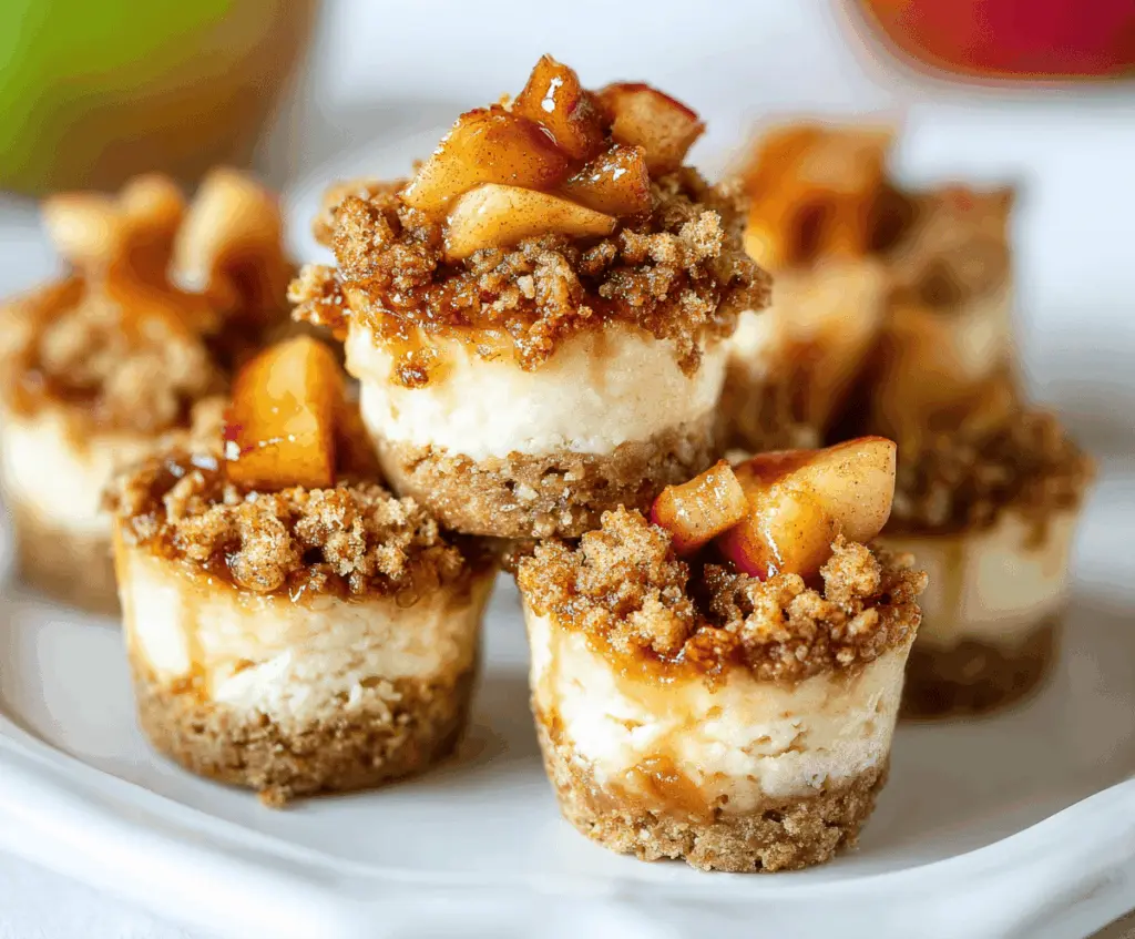 Delicious Apple Cheesecake Bites with creamy filling and fresh apple slices on top