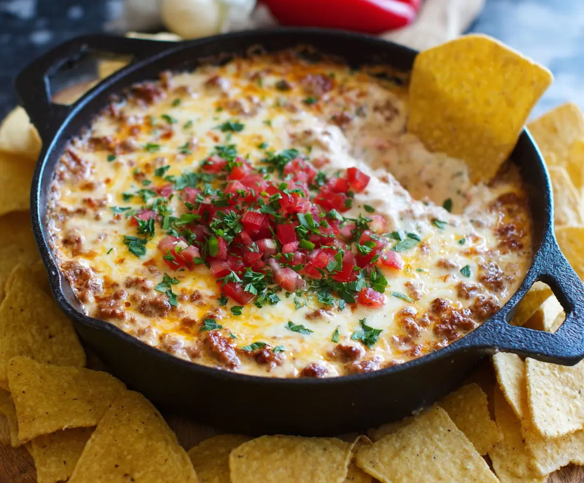 Cream cheese sausage dip served in a bowl, perfect for parties and appetizers.