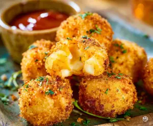 Delicious homemade mac and cheese bites with crispy golden crust, perfect as a savory snack or appetizer.
