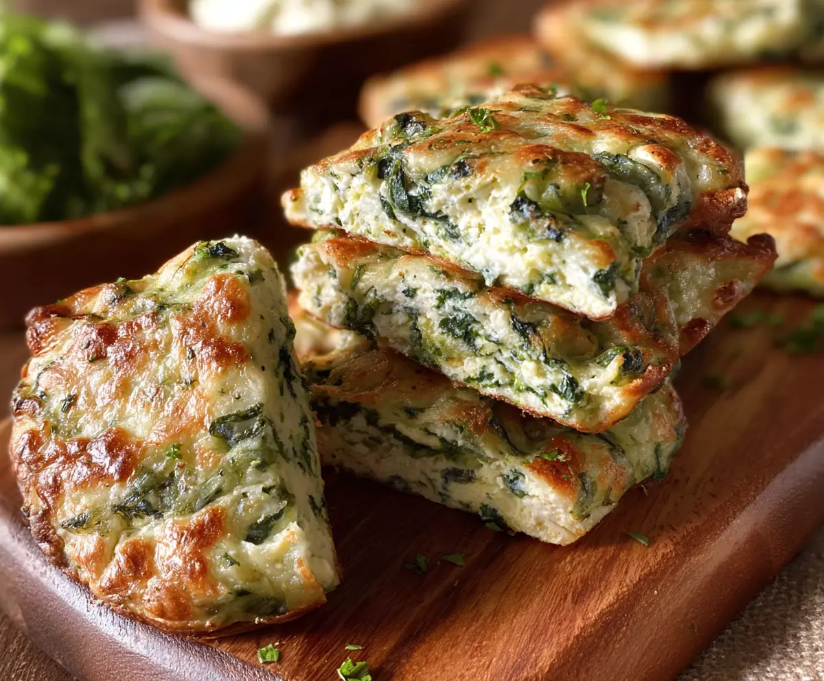 Delicious Spinach Cottage Cheese Flagels, healthy savory snacks with fresh spinach and creamy cottage cheese.