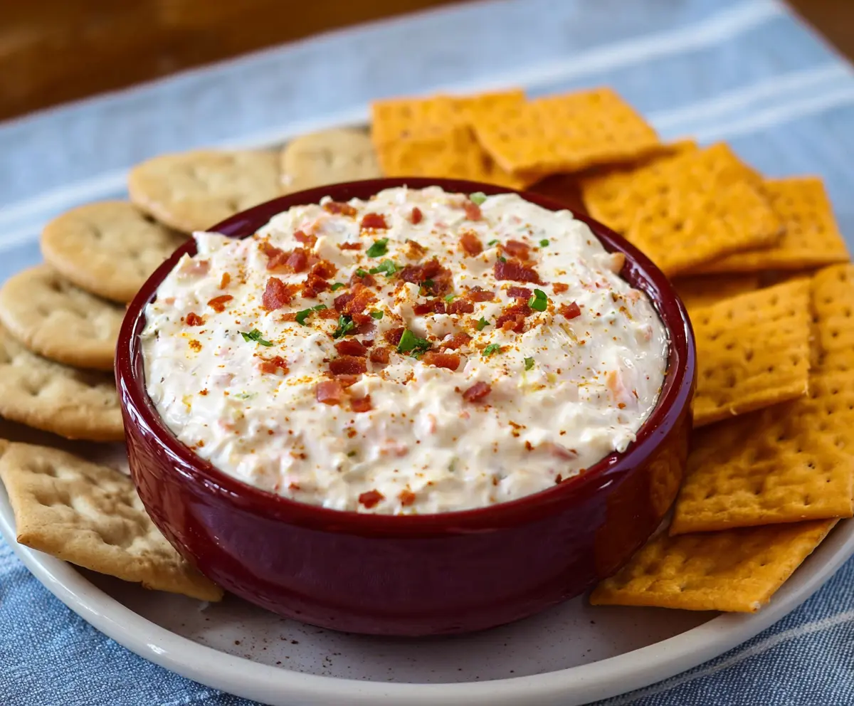 Creamy Alabama Fire Cracker Dip made with spicy seasonings and cheese, perfect for parties and gatherings.
