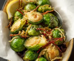 Delicious roasted Brussels sprouts served at Red Lobster, perfect as a flavorful side dish.