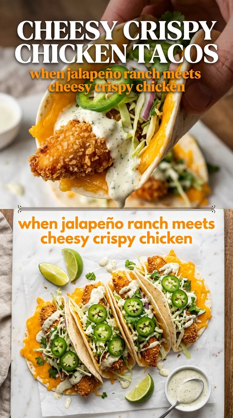 Cheesy Crispy Chicken Tacos crispy cheesy