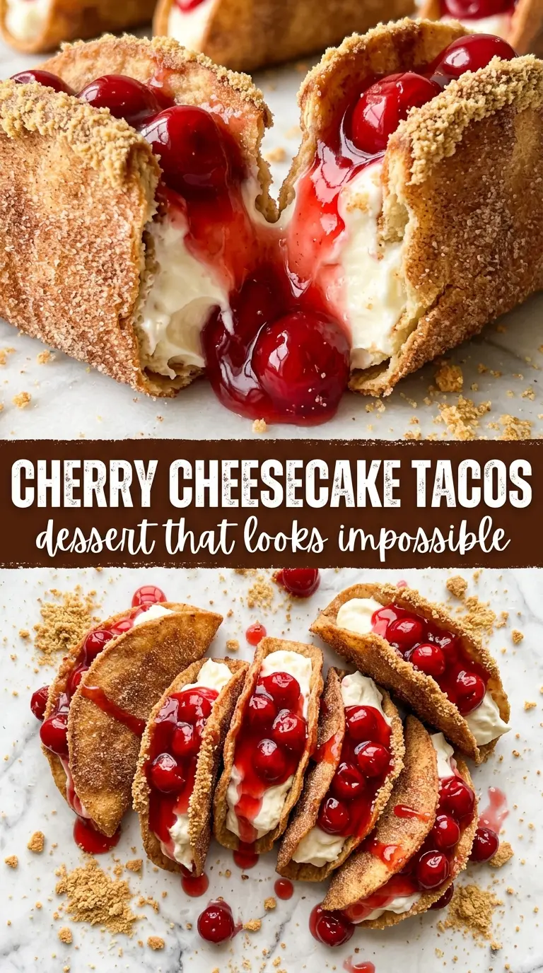 Cherry Cheesecake Tacos crisp creamy cherry