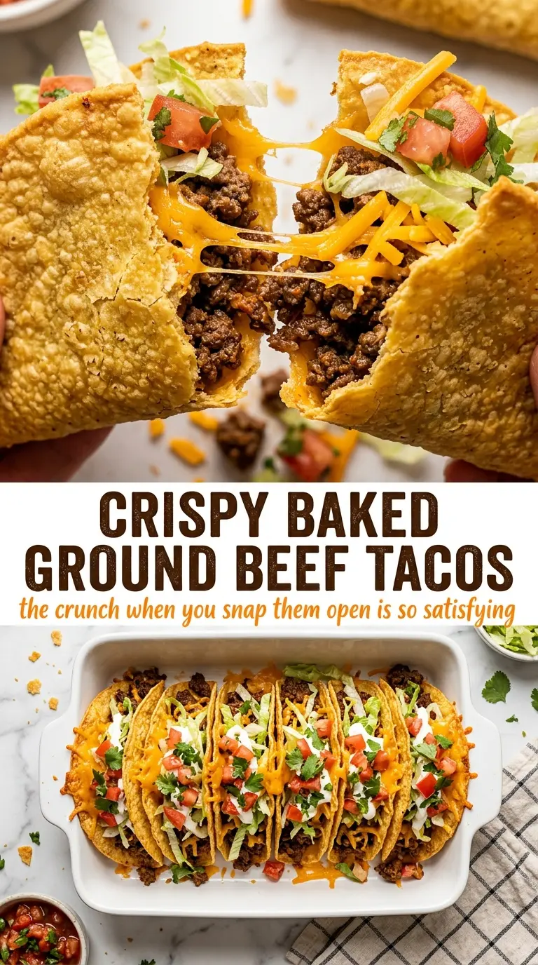 Crispy Baked Ground Beef Tacos golden crunchy