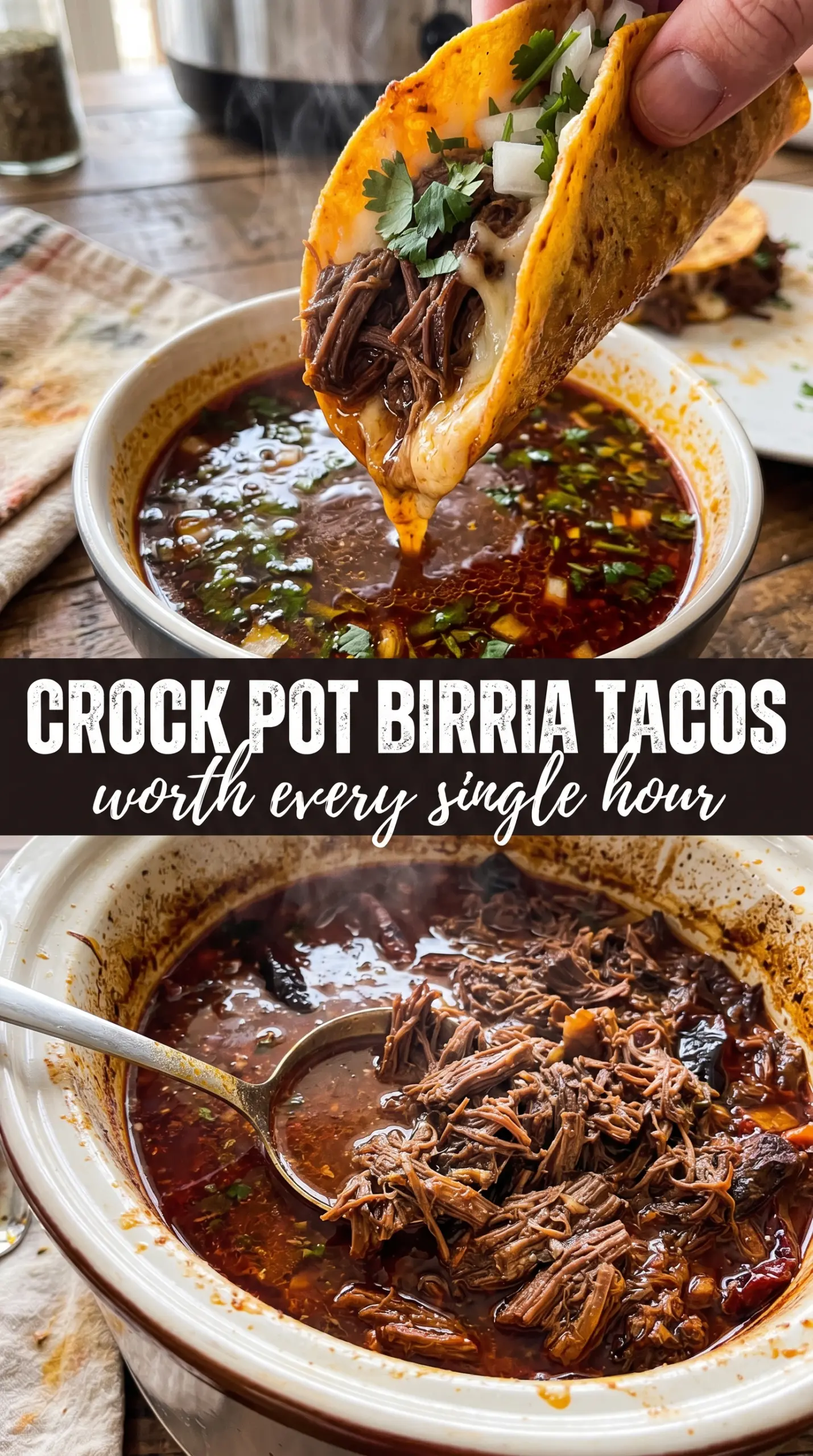 Crock Pot Birria Tacos smoky beef crispy tortillas