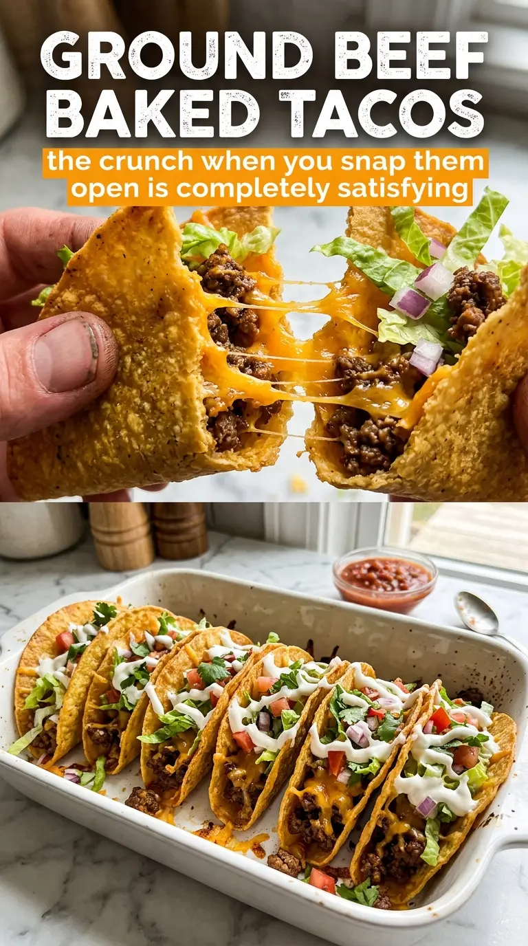 Ground Beef Baked Tacos crispy cheesy
