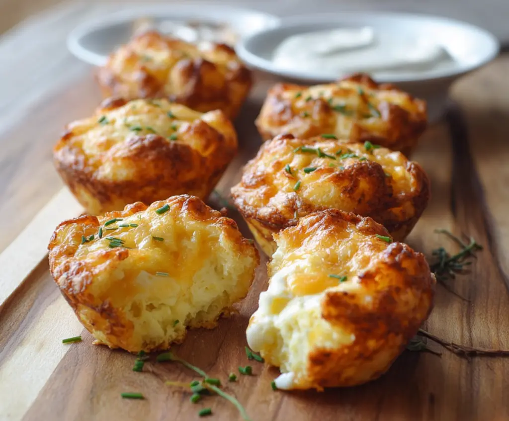 Delicious Mashed Potato Cheese Puffs, a savory appetizer with crispy golden exterior and creamy cheesy filling.