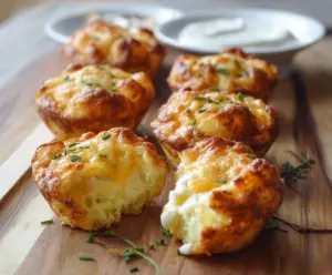 Delicious Mashed Potato Cheese Puffs, a savory appetizer with crispy golden exterior and creamy cheesy filling.