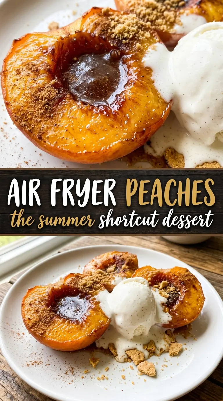 Prepared peach dish ready to serve
