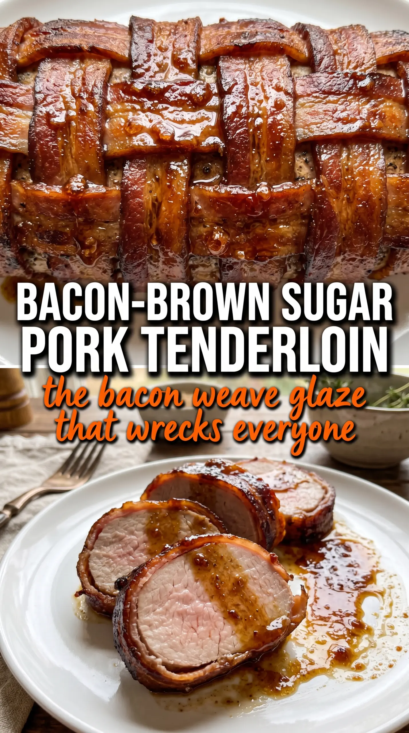 Cooked pork chops or roast with sauce