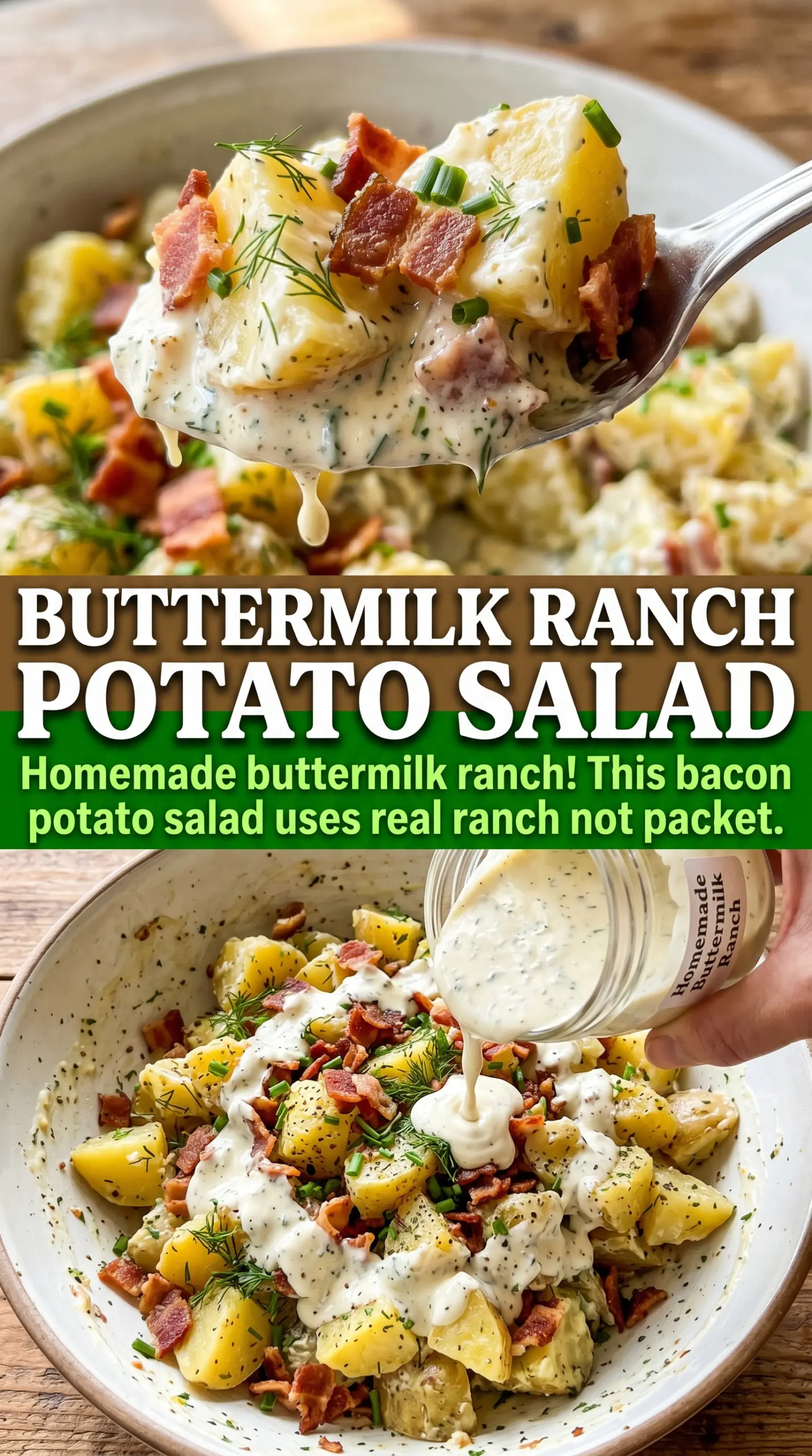 Bacon Ranch Potato Salad creamy loaded