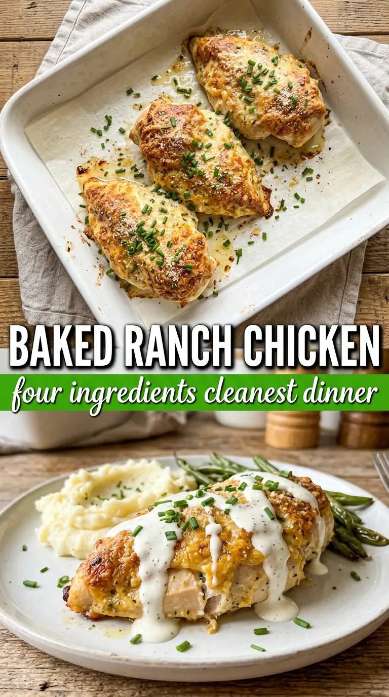 Baked Ranch Chicken crispy Parmesan crust juicy