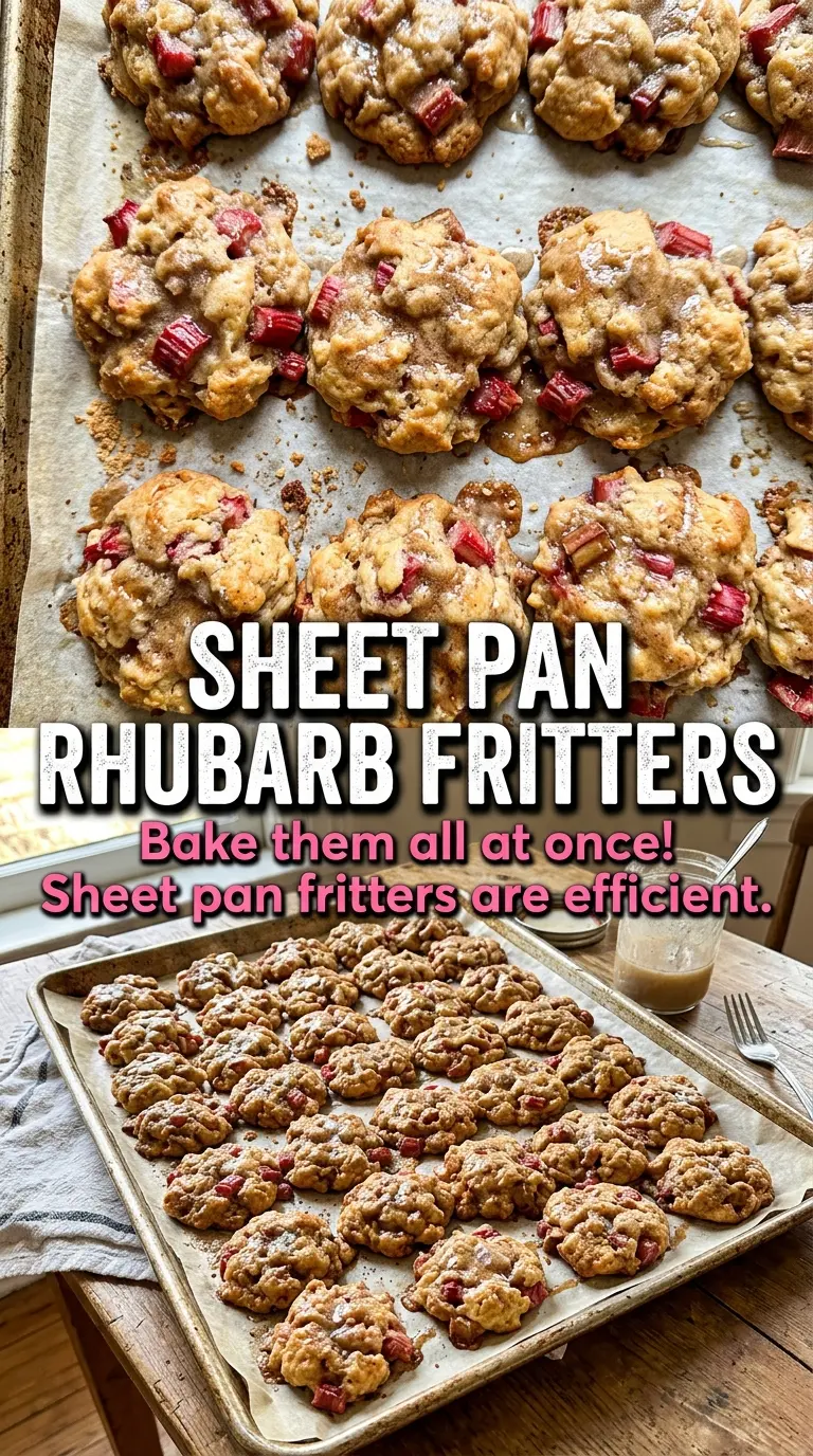 Baked Rhubarb Fritters tart golden cinnamon-sugar