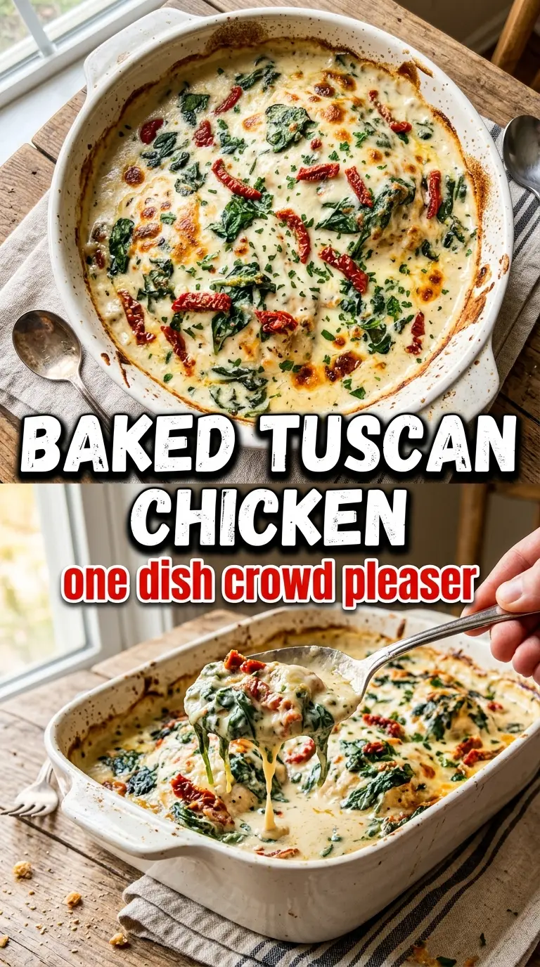 Baked Tuscan Chicken golden creamy savory