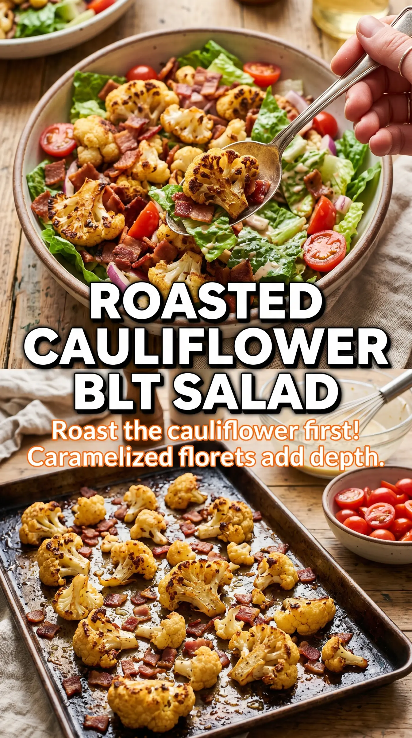 BLT Cauliflower Salad roasted bacon creamy