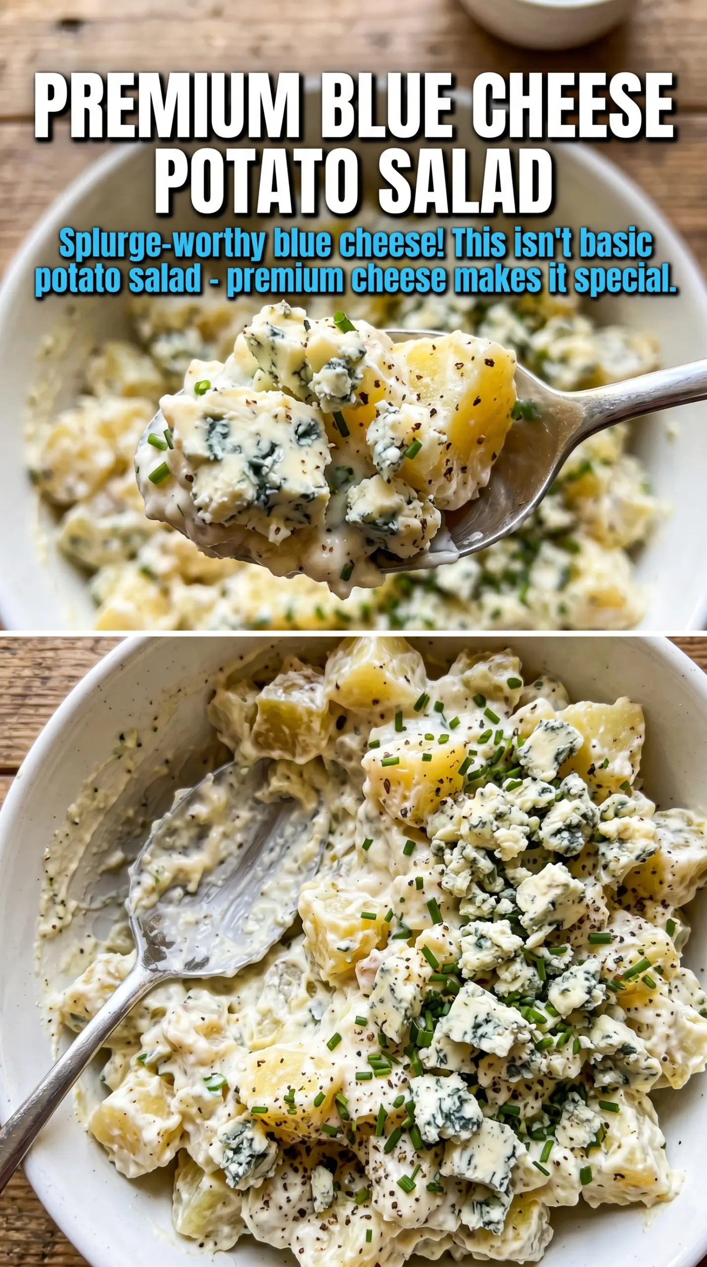 Blue Cheese and Bacon Potato Salad creamy savory chunky