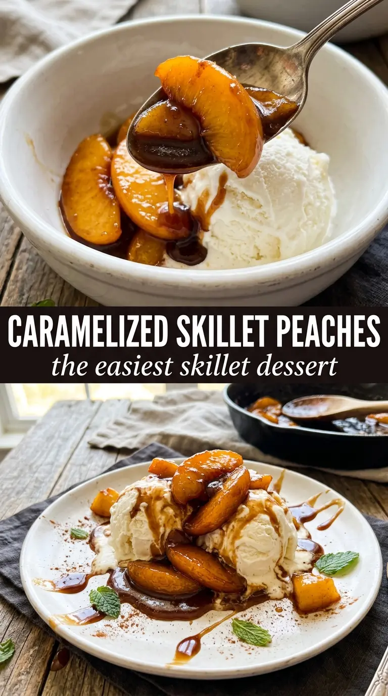 Prepared peach dish ready to serve