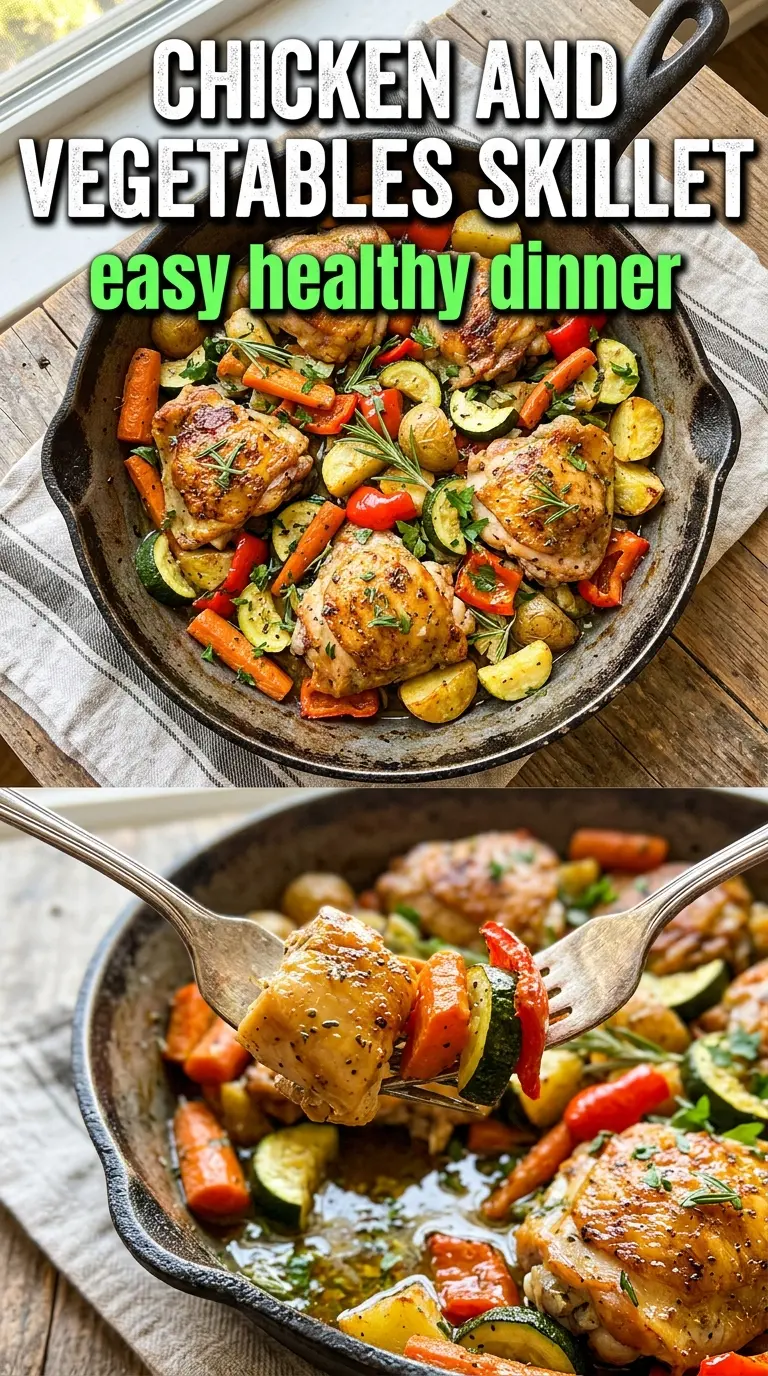 Chicken and Vegetables Skillet colorful garlic herb