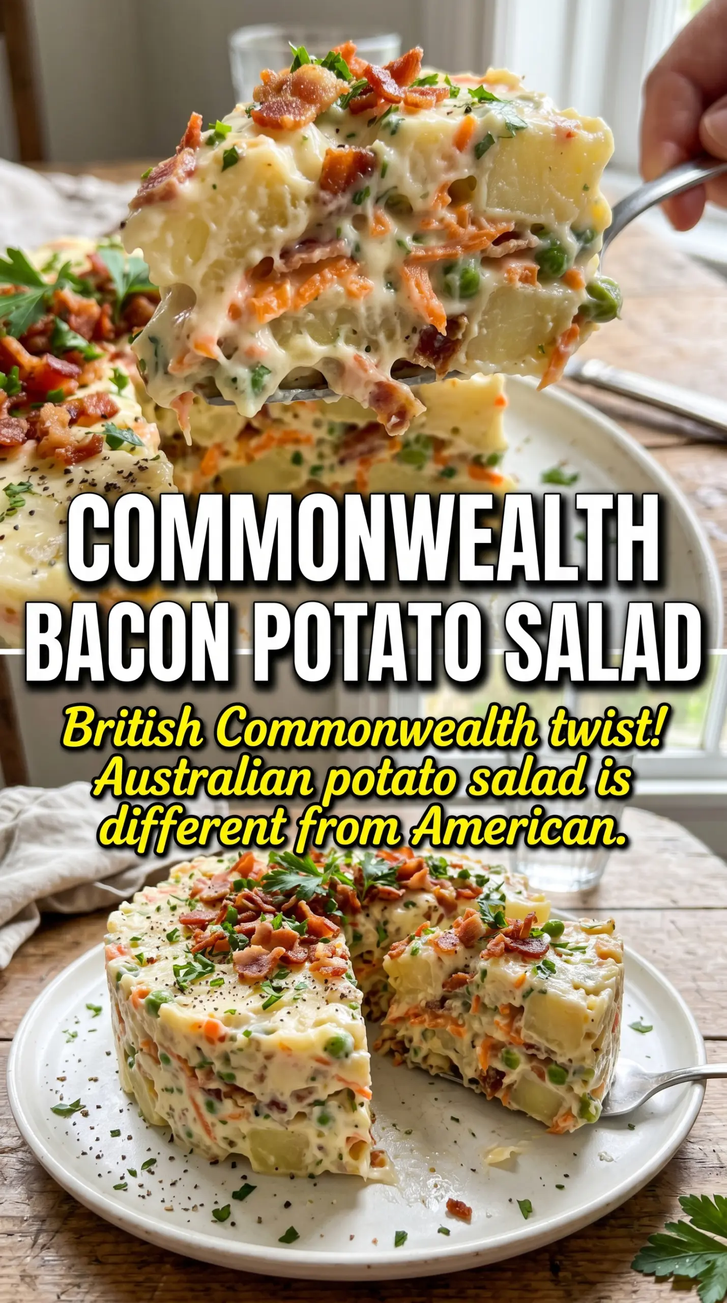Australian-style potato salad with bacon creamy tangy