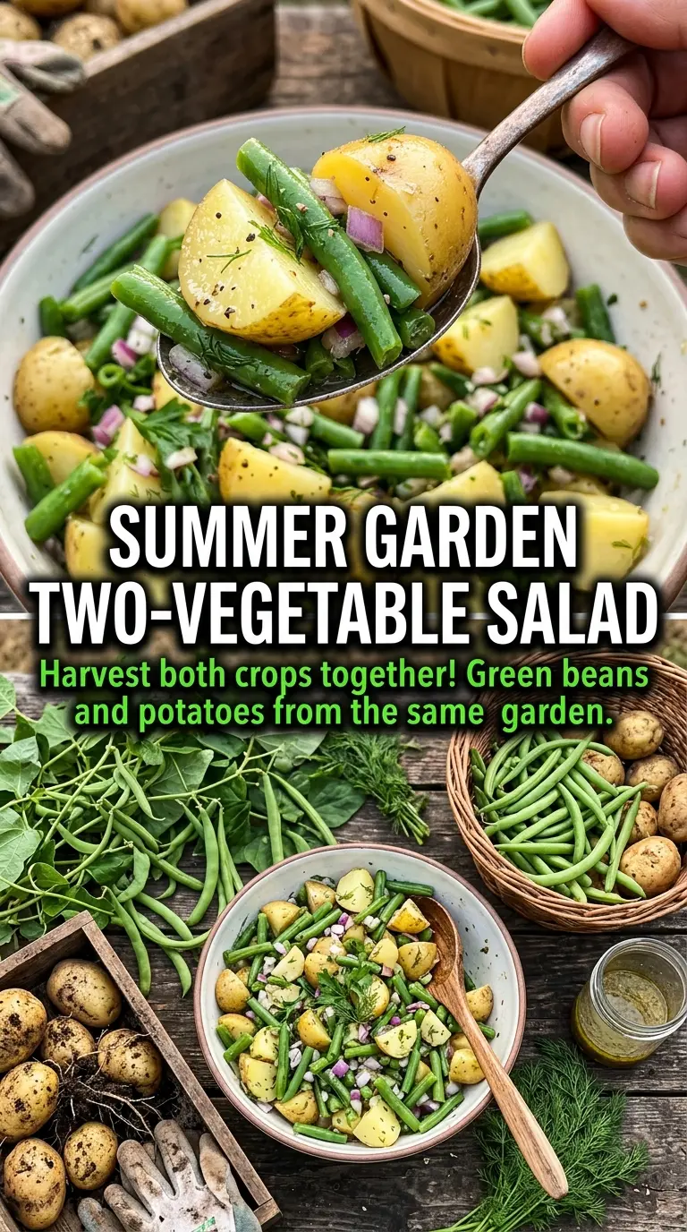 Creamy Green Bean Potato Salad with potatoes, green beans, herbs