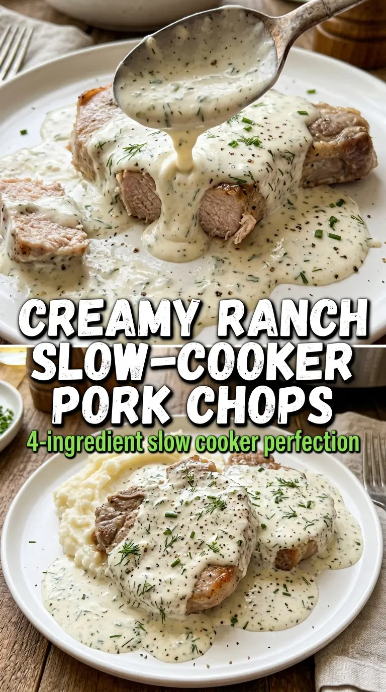 Cooked pork chops or roast with sauce