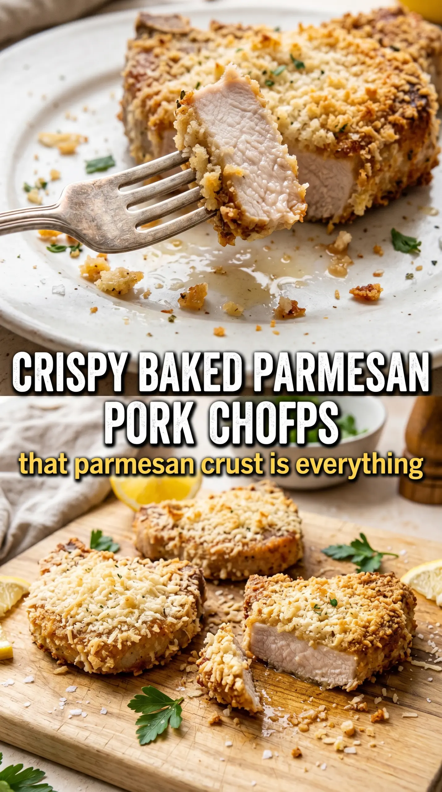 Crispy Baked Parmesan Pork Chops crispy golden juicy