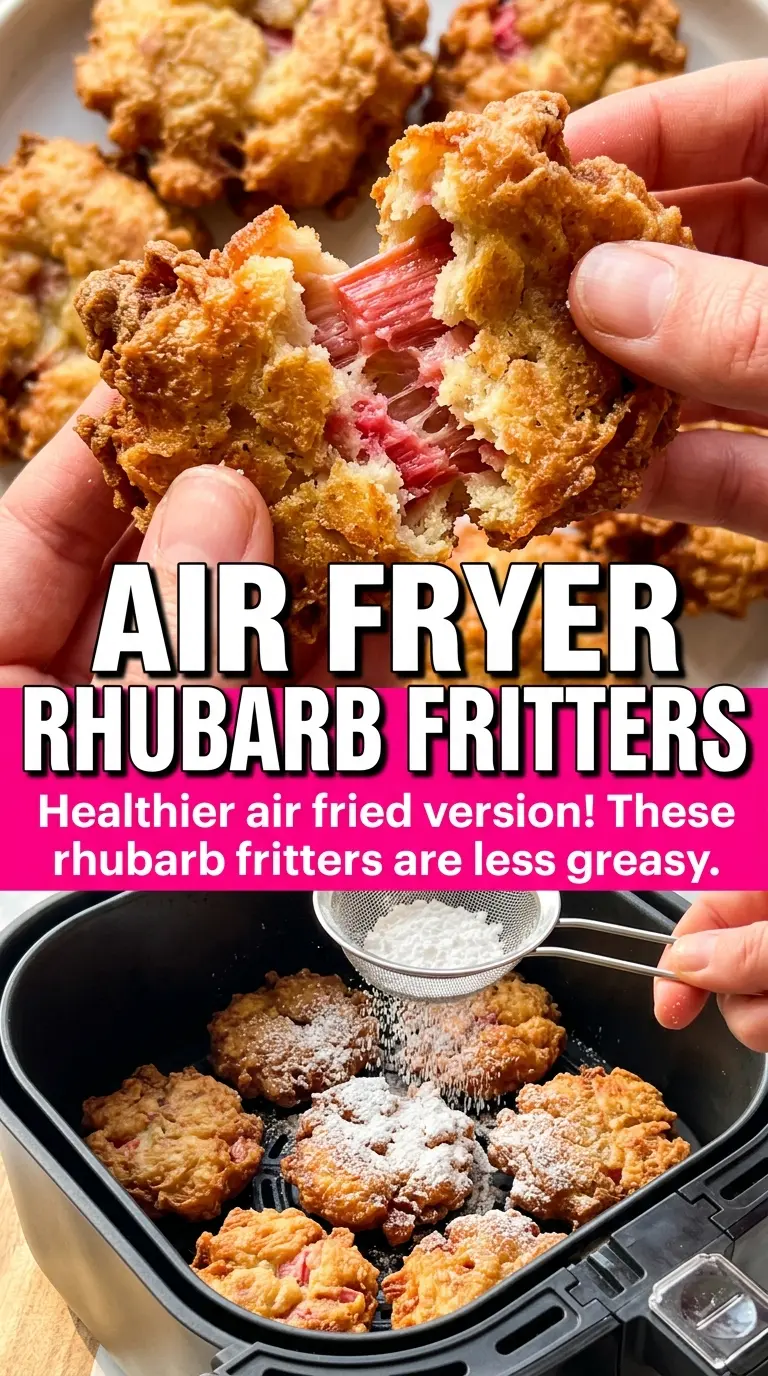Rhubarb fritters crispy sweet