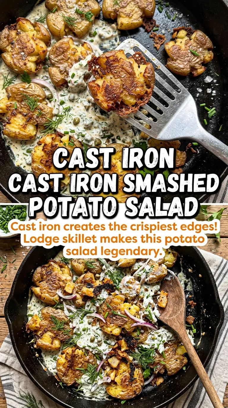 Crispy smashed potato salad golden crunchy creamy