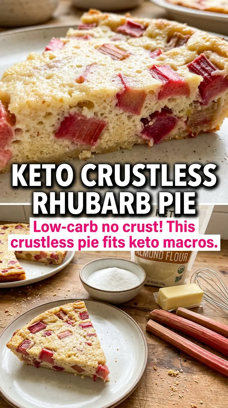 Easy Crustless Rhubarb Custard Pie creamy rhubarb dessert